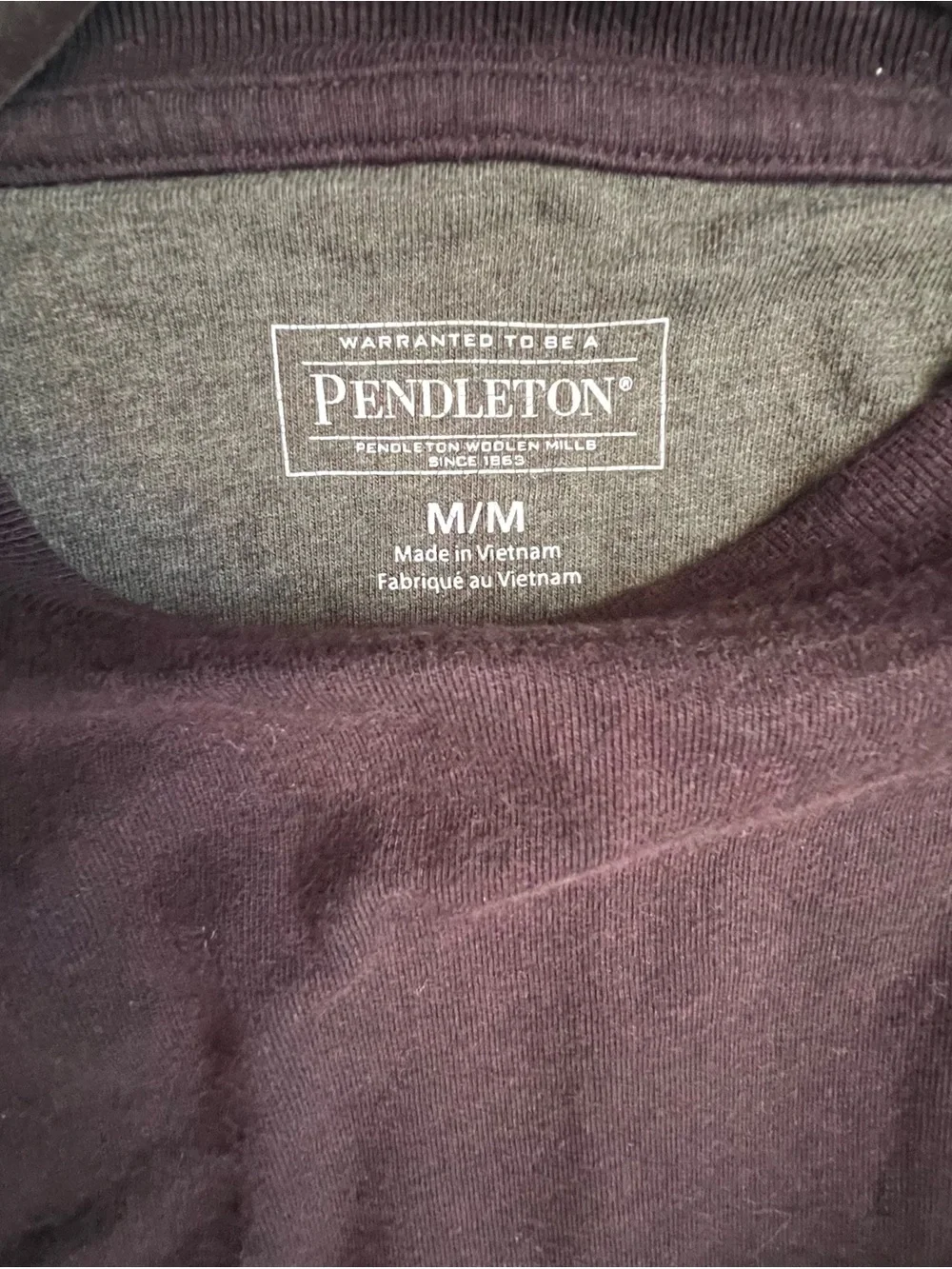 Pendleton Sz M Brown Men's Long-Sleeve Pocket Shirt - Dark Brown 100% Cotton